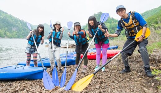 【2016① 川俣湖カヌー体験レポ】広大なダム湖を自由に冒険。新緑に囲まれたカヌー体験